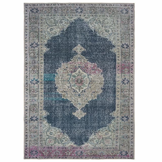 Sofia 85817 Blue/ Grey Indoor Area Rug - 1'9" x 2'8"