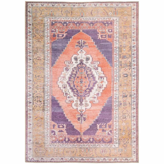 Sofia 85822 Purple/ Orange Indoor Area Rug - 1'9" x 2'8"