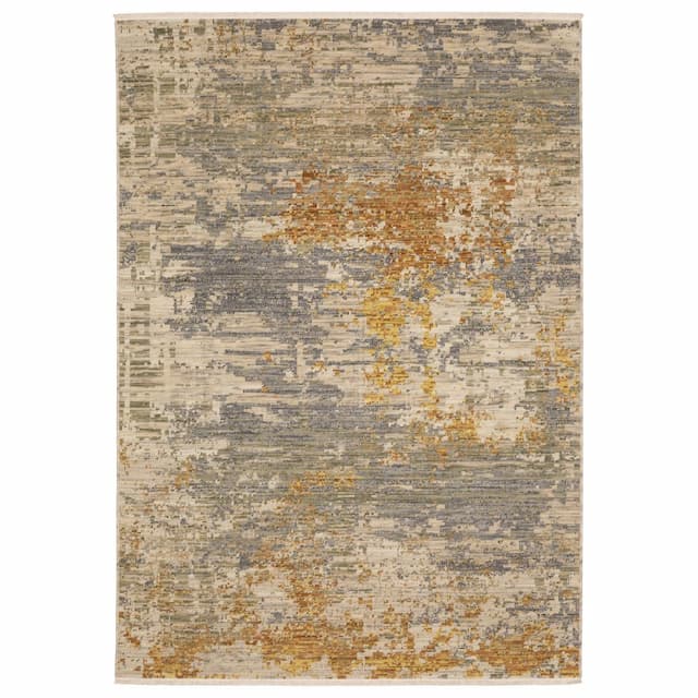 Soleri SOL03 Beige/ Gold Indoor Area Rug - 6'7" x 9'6"