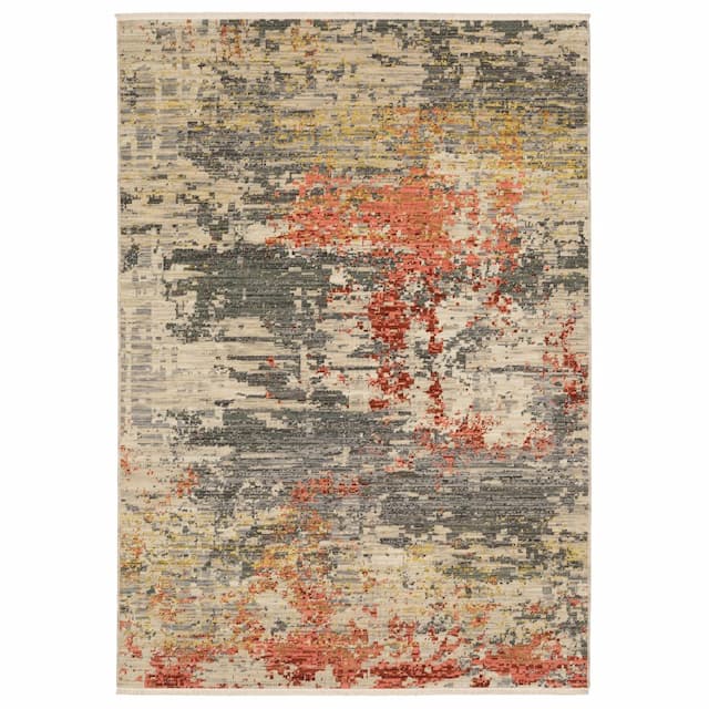 Soleri SOL10 Beige/ Pink Indoor Area Rug - 6'7" x 9'6"