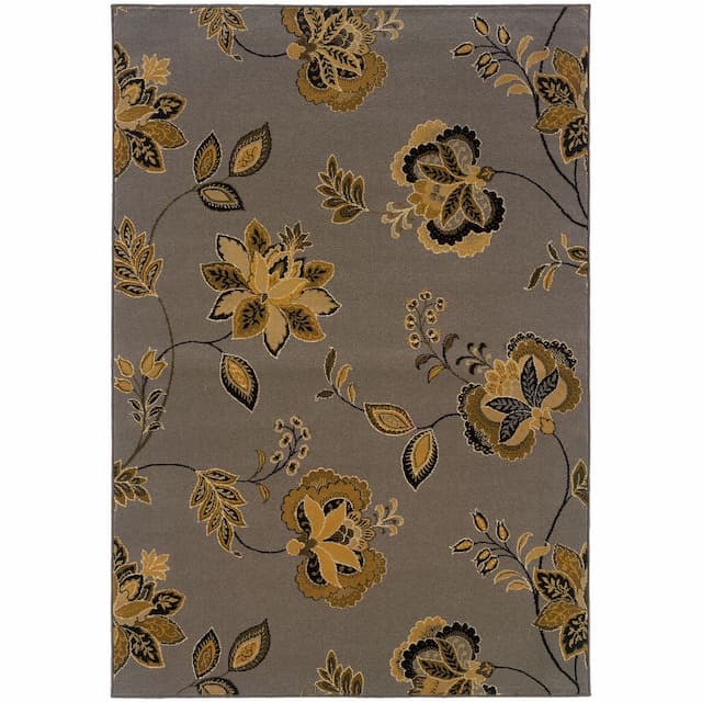 Stella 3214A Grey/ Gold Indoor Area Rug - 3'10" x 5'5"