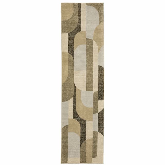 Strada STR02 Brown/ Beige Indoor Area Rug - 2'3" x 8'