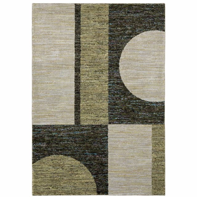 Strada STR05 Gold/ Green Indoor Area Rug - 10' x 13'2"