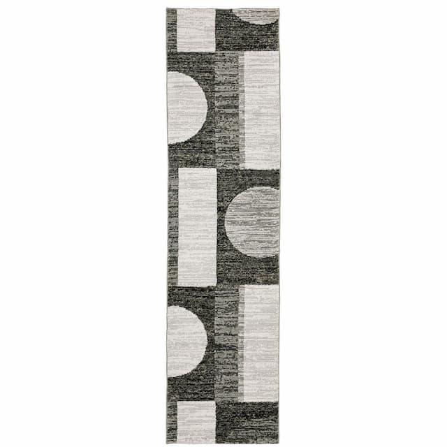 Strada STR06 Charcoal/ Grey Indoor Area Rug - 2'3" x 8'