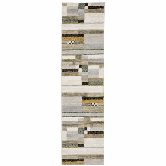 Strada STR07 Beige/ Multi Indoor Area Rug - 2'3" x 8'