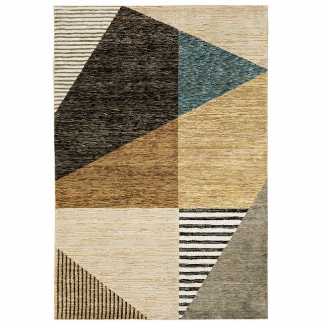 Strada STR10 Gold/ Multi Indoor Area Rug - 10' x 13'2"