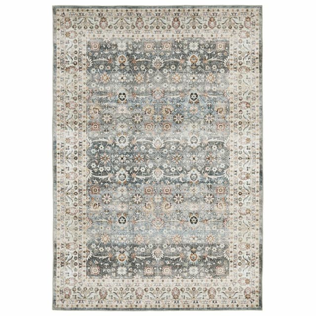 Sumter SUM07 Grey/ Ivory Machine Washable Indoor Area Rug - 2' x 3'