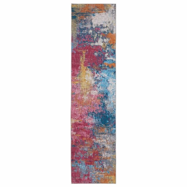 Sumter SUM11 Multi-colored Machine Washable Indoor Area Rug - 2' x 8'