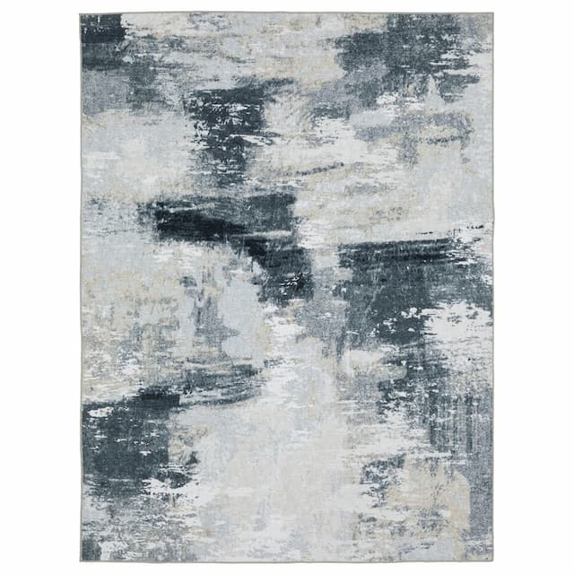 Sumter SUM12 Ivory/ Grey Machine Washable Indoor Area Rug - 3'6" x 5'6"