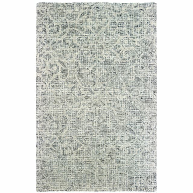 Tallavera 55602 Grey/ Ivory Hand-crafted Wool Area Rug - 10' x 13'