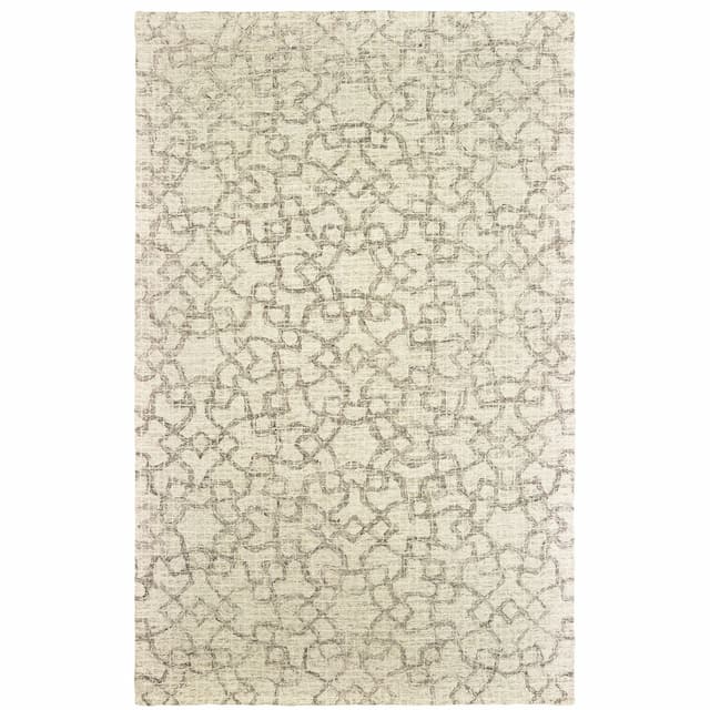 Tallavera 55608 Tan/ Ivory Hand-crafted Wool Area Rug - 3'6" x 5'6"