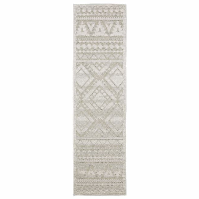 Tangier TAN01 Beige/ Ivory Indoor Area Rug - 2'3" x 7'6"