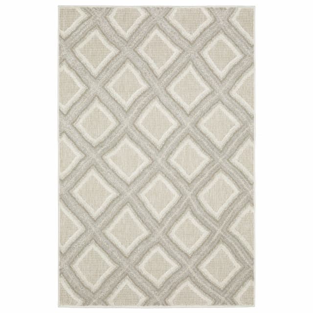 Tangier TAN04 Grey/ Beige Indoor Area Rug - 3'3" x 5'