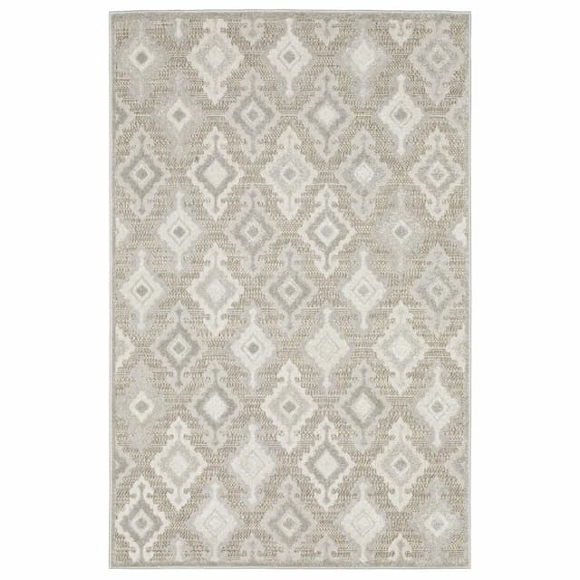 Tangier TAN08 Beige/ Grey Indoor Area Rug - 3'3" x 5'