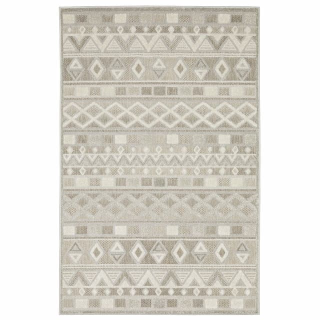 Tangier TAN09 Beige/ Grey Indoor Area Rug - 3'3" x 5'