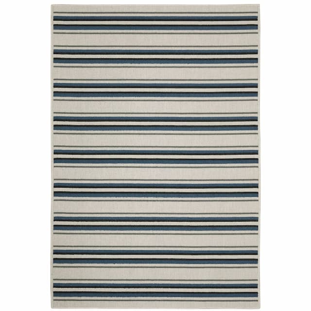 Torrey 5571Y Light Grey/ Blue Indoor/Outdoor Area Rug - 1'10" x 3'9"