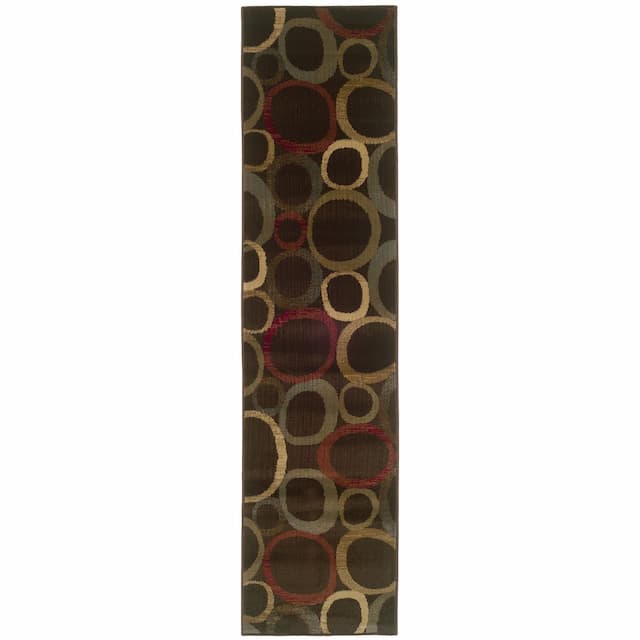 Tybee 2361D Brown/ Beige Indoor Area Rug - 1'10" x 7'6"