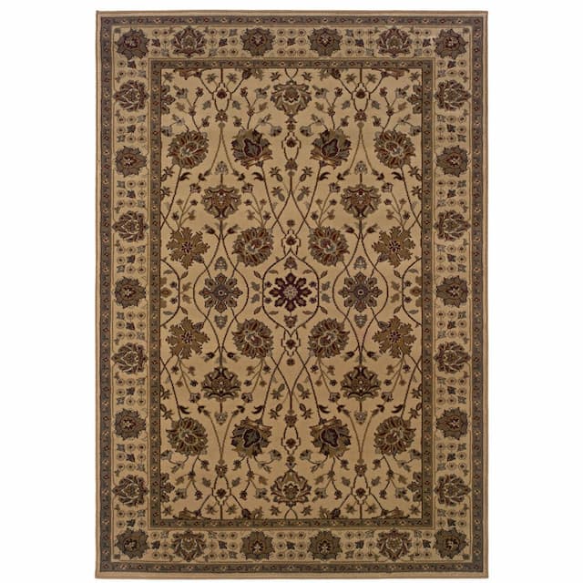 Tybee 733I6 Beige/ Green Indoor Area Rug - 5' x 7'6"