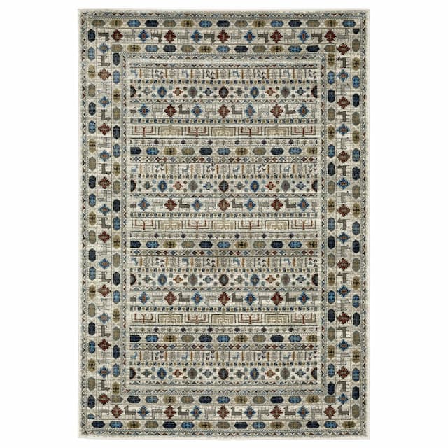 Venice 248W8 Ivory/ Multi Indoor Area Rug - 3'10" x 5'5"