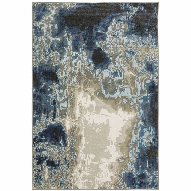 Venice 4151Z Blue/ Grey Indoor Area Rug - 3'10" x 5'5"