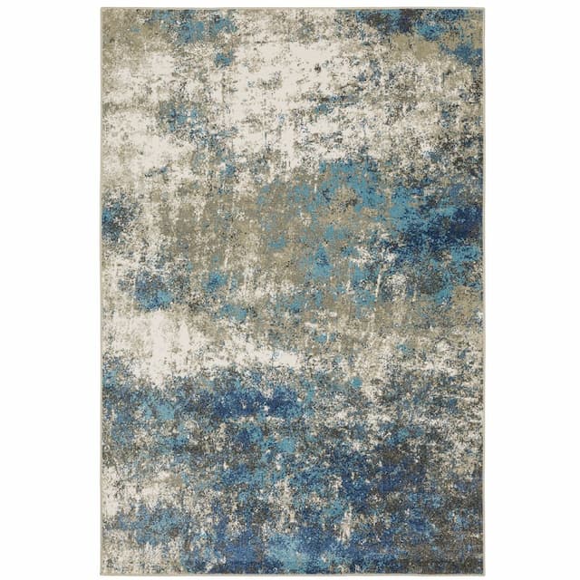 Venice 4332U Blue/ Grey Indoor Area Rug - 3'10" x 5'5"