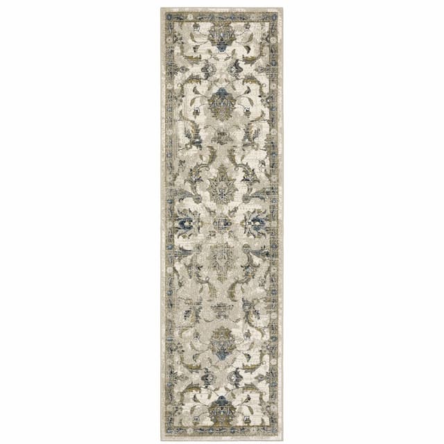 Venice 4333V Beige/ Gold Indoor Area Rug - 2'3" x 7'6"