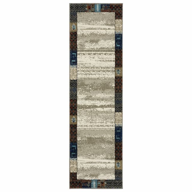 Venice 5774W Beige/ Multi-colored Indoor Area Rug - 2'3" x 7'6"