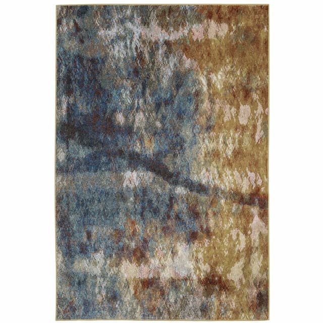 Venice 8123X Blue/ Gold Indoor Area Rug - 3'10" x 5'5"