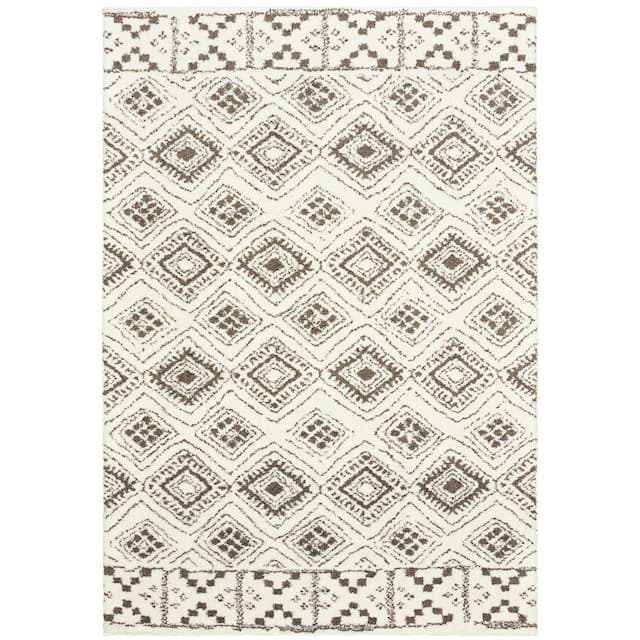 Verona 1330W Ivory/ Brown Indoor Area Rug - 2' x 3'