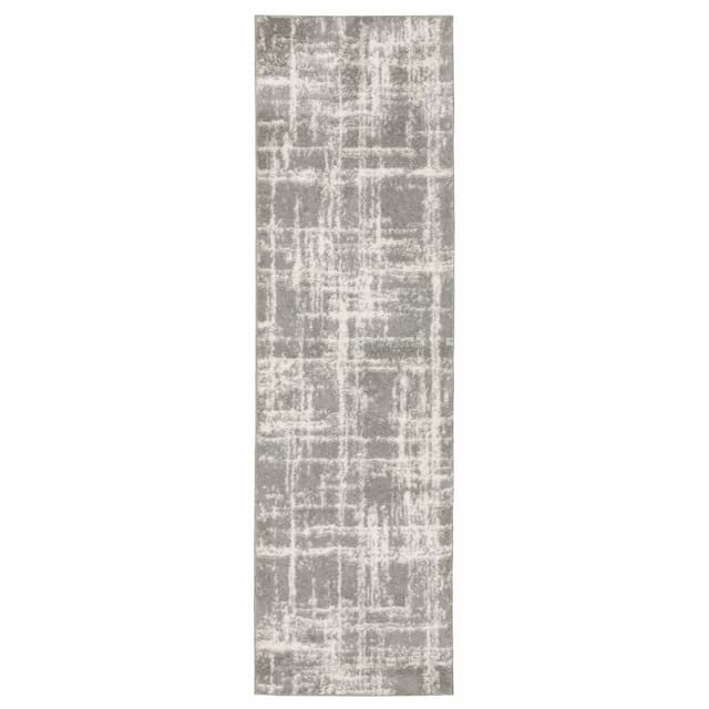 Verona 142E6 Grey/ Ivory Indoor Area Rug - 2'3" x 7'6"