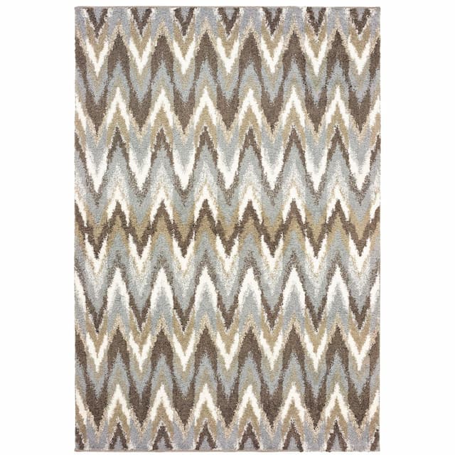 Verona 004D6 Grey/ Taupe Indoor Area Rug - 2' x 3'