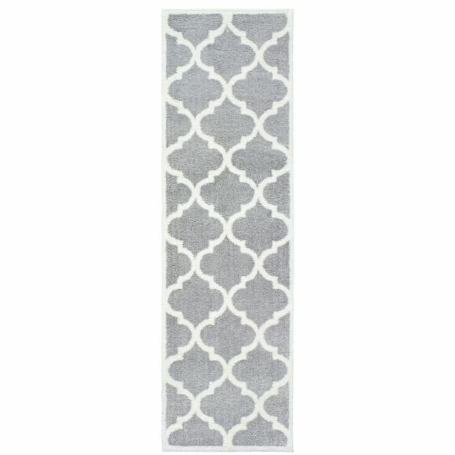 Verona 529H6 Grey/ Ivory Indoor Area Rug - 2'3" x 7'6"