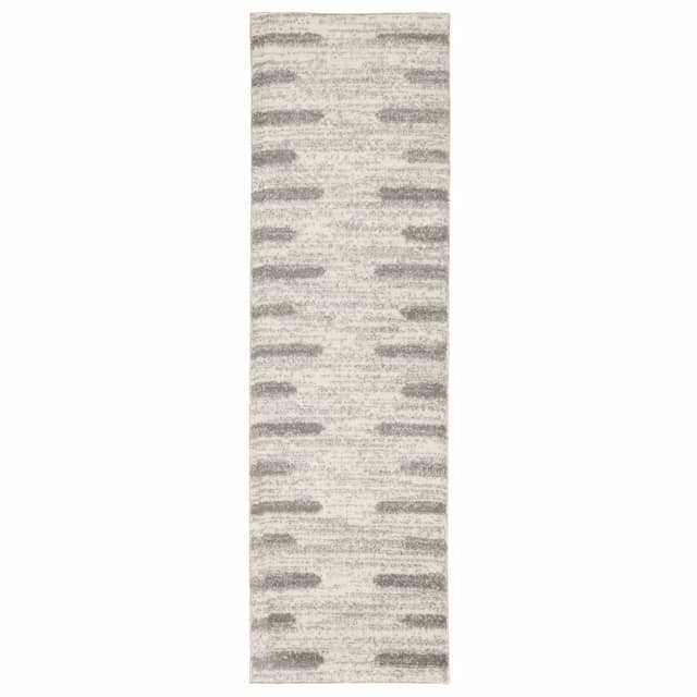 Verona 5605H Ivory/ Grey Indoor Area Rug - 2'3" x 7'6"