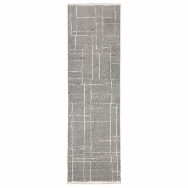 Verona 752G6 Grey/ Ivory Indoor Area Rug - 2'3" x 7'6"