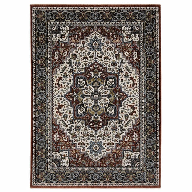 Vivian VI06A Red/ Multi Indoor Area Rug - 3'10" x 5'5"