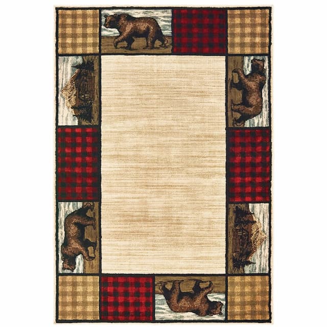 Woodlands 9603C Ivory/ Multi Indoor Area Rug - 1'10" x 3'