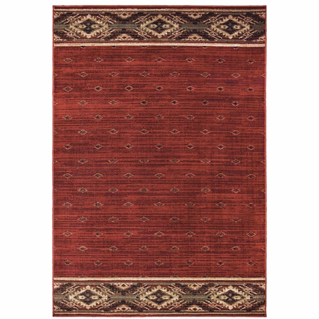 Woodlands 9652C Red/ Gold Indoor Area Rug - 1'10" x 3'