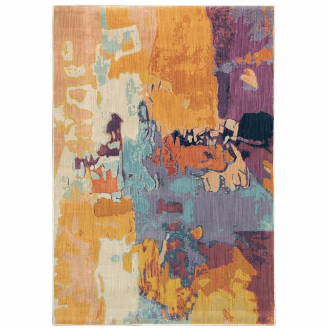 Xanadu 070X6 Orange/ Purple Indoor Area Rug - 3'10" x 5'5"