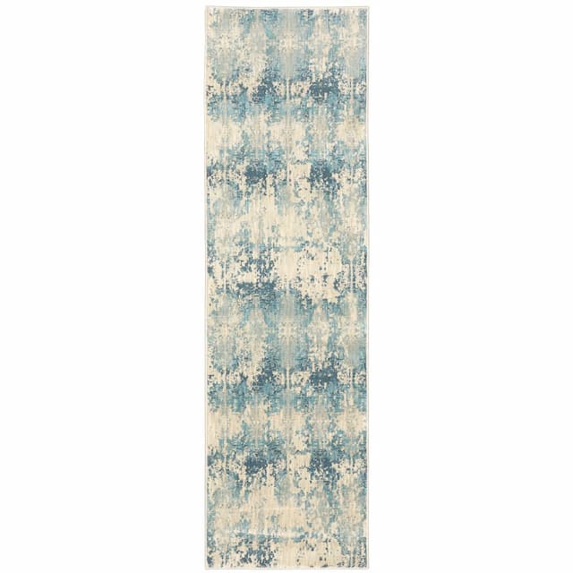 Xanadu 8020H Ivory/ Blue Indoor Area Rug - 2'3" x 7'6"