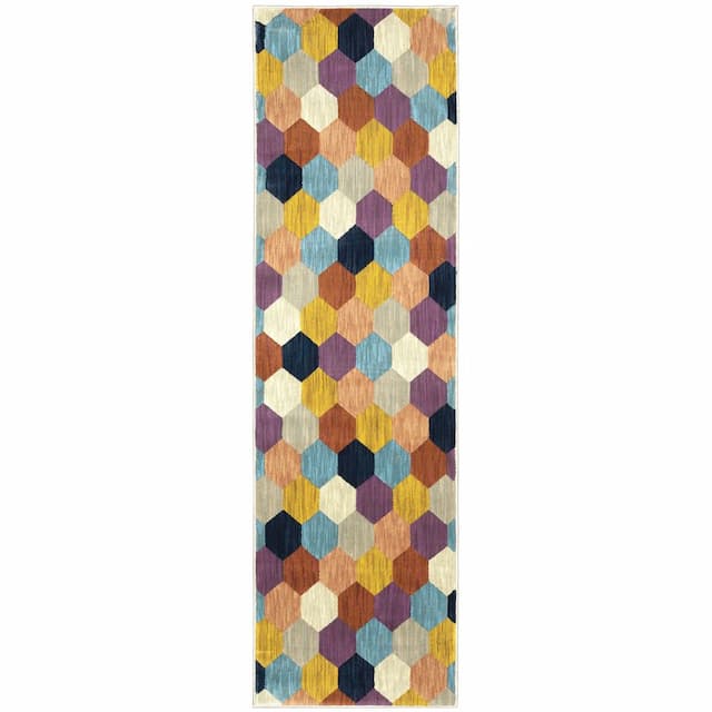 Xanadu 093W6 Multi-colored Indoor Area Rug - 2'3" x 7'6"