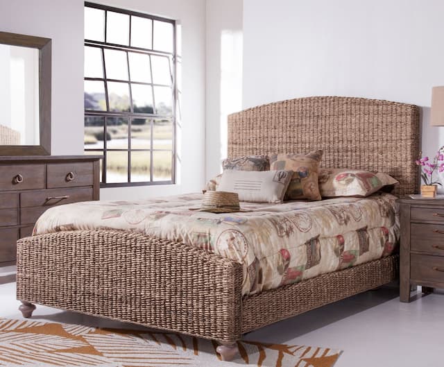 Driftwood Queen Grey Woven Bed 