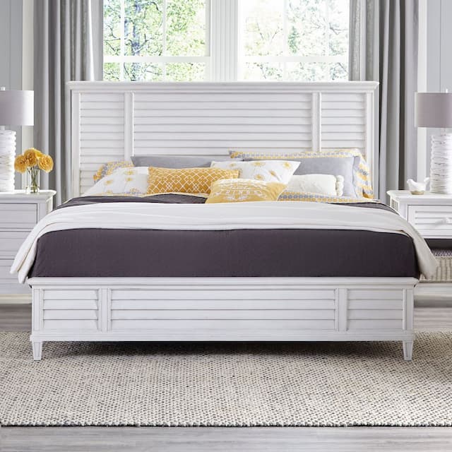 Cane Bay Queen Louvered Panel Bed Complete 