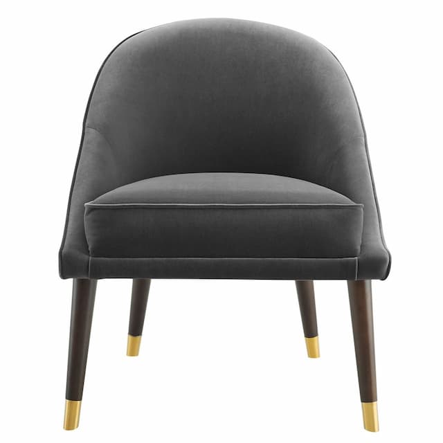 Avalon Velvet Accent Chair - Charcoal