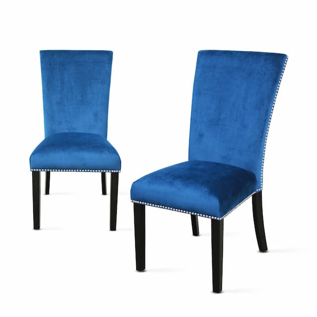 Camila Blue Velvet Dining Chair - Set Of 2