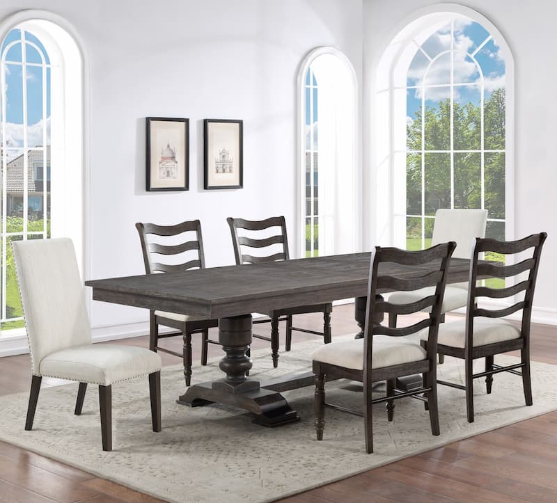 Hutchins 7 Piece Dining Set - 2 Upholstered Chairs