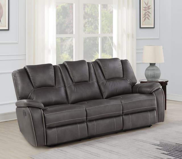 Katrine Manual Reclining Sofa - Charcoal