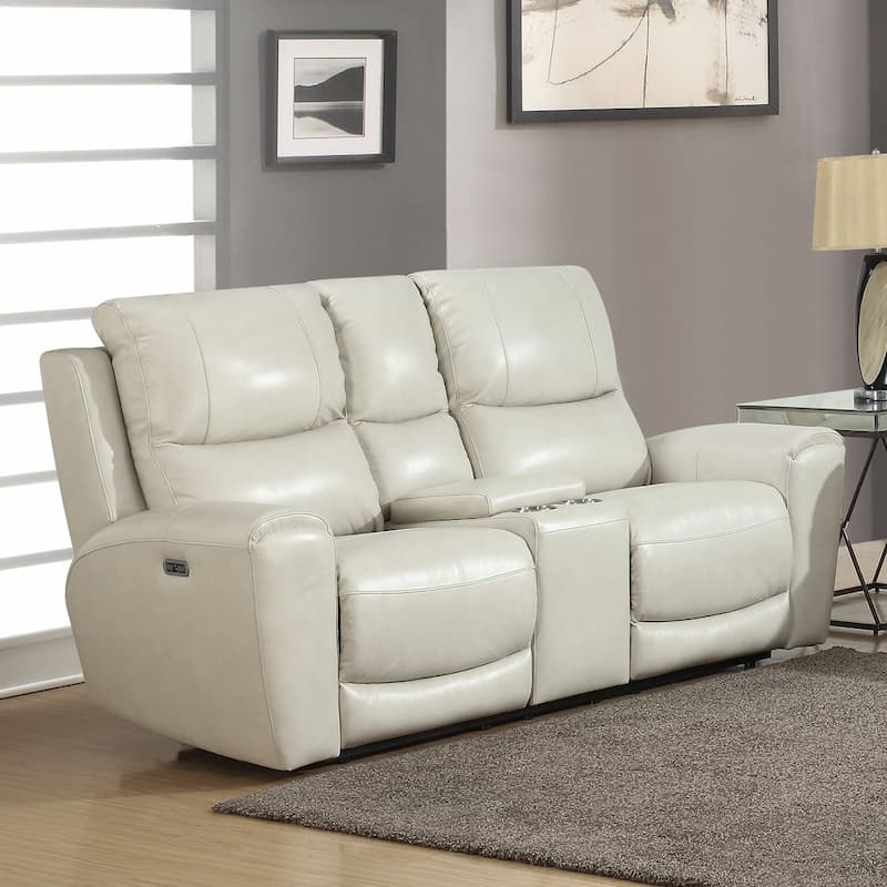 Laurel Power Reclining Console Loveseat - Ivory