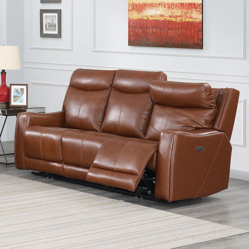 Natalia Power Recliner Sofa - Caramel Leather