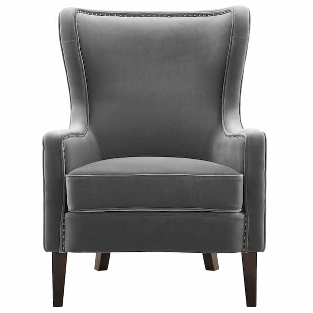 Rosco Velvet Accent Chair  - Charcoal