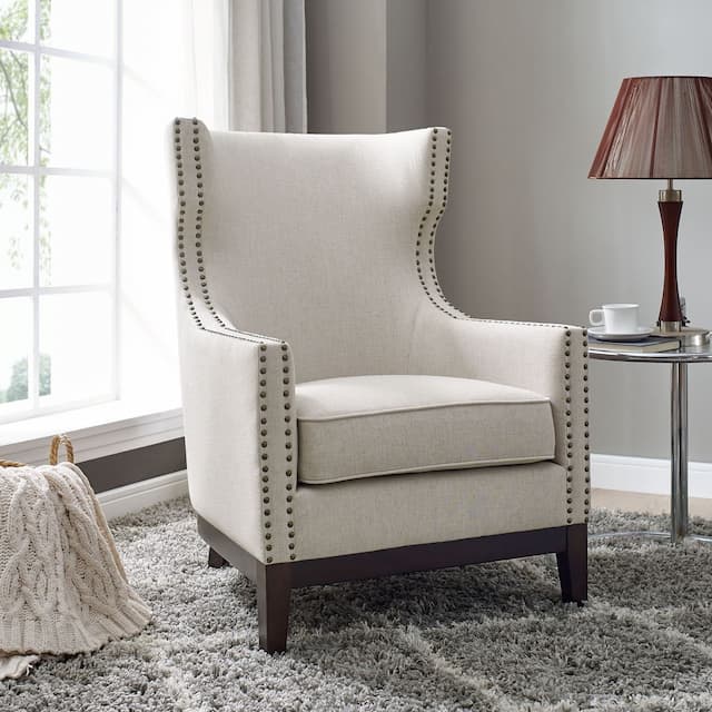 Roswell Linen Accent Chair - Beige